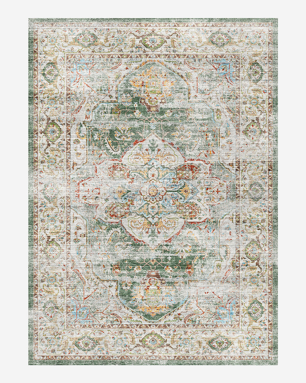 Viridian Castle Rug: Timeless Elegance with Washable, Spill-Proof ...