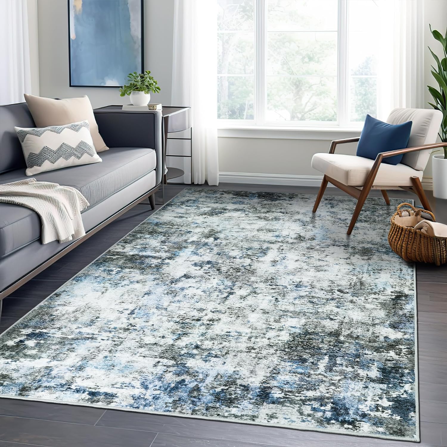 ComiComi 8x10 Area Rug for Living Room Stain Resistant Jebel Cloud Depth