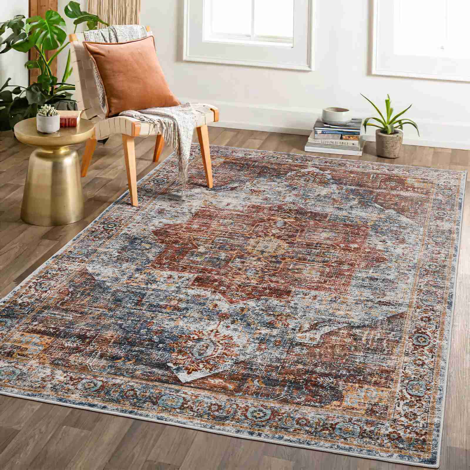 ComiComi Area Rugs for Living Room Keyvan Red