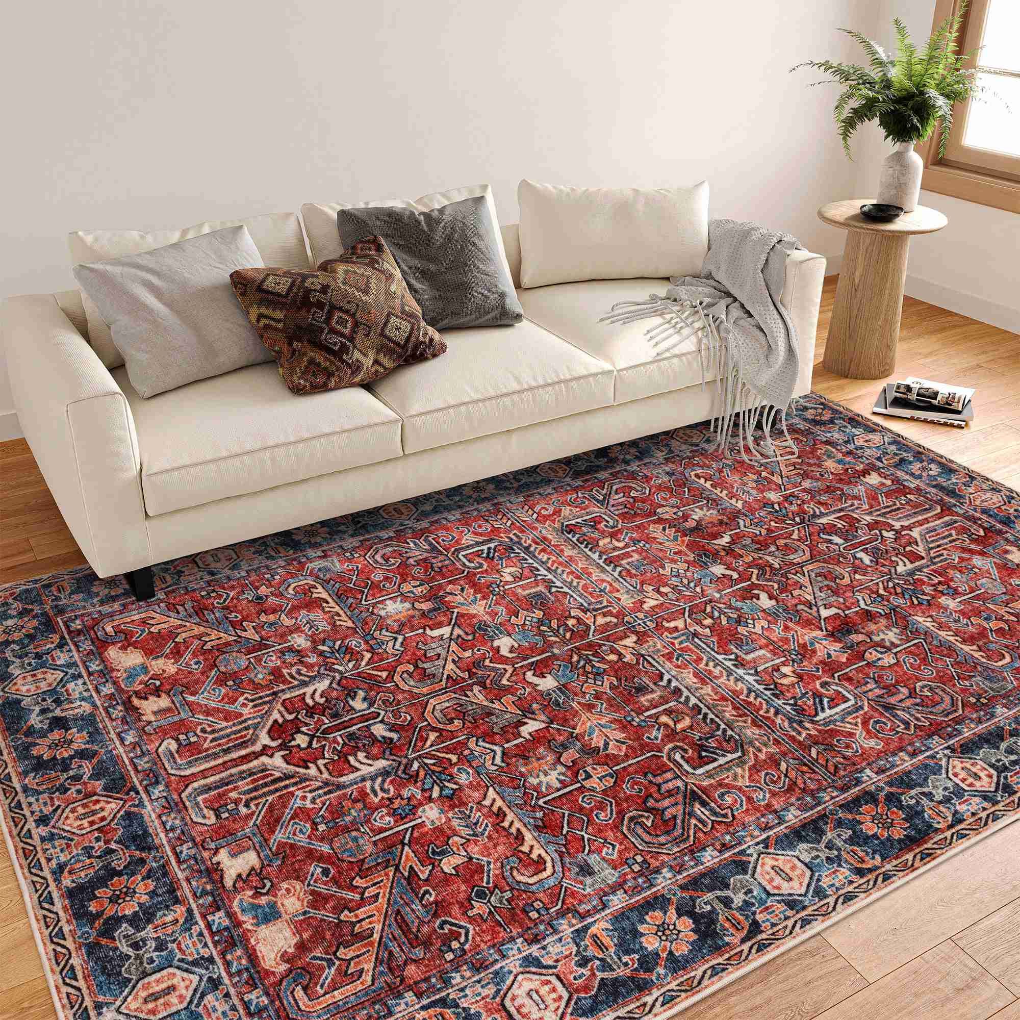 ComiComi Rugs for Living Room Negareh Red