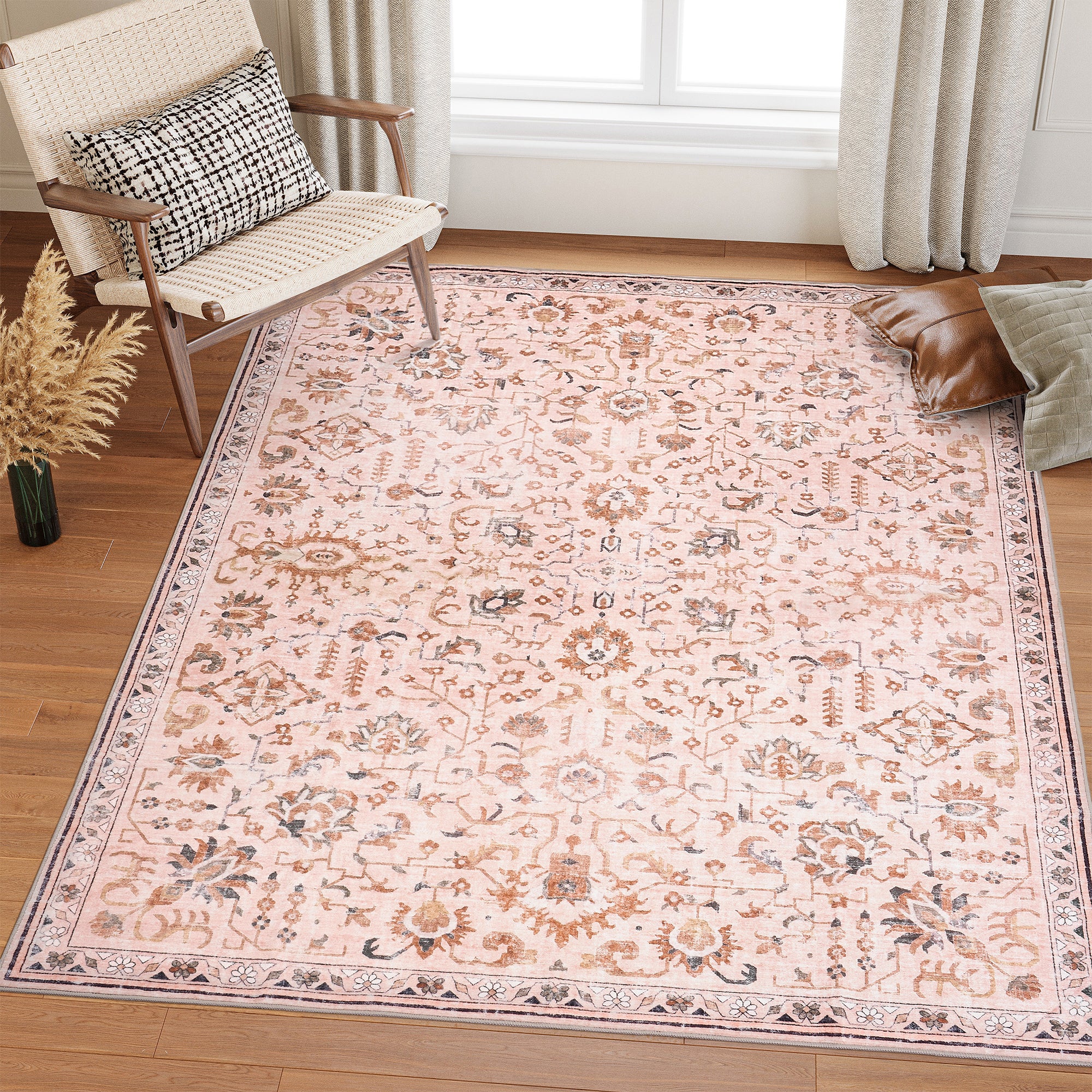 Comicomi 5x7 rugs for living room Parvin Pink