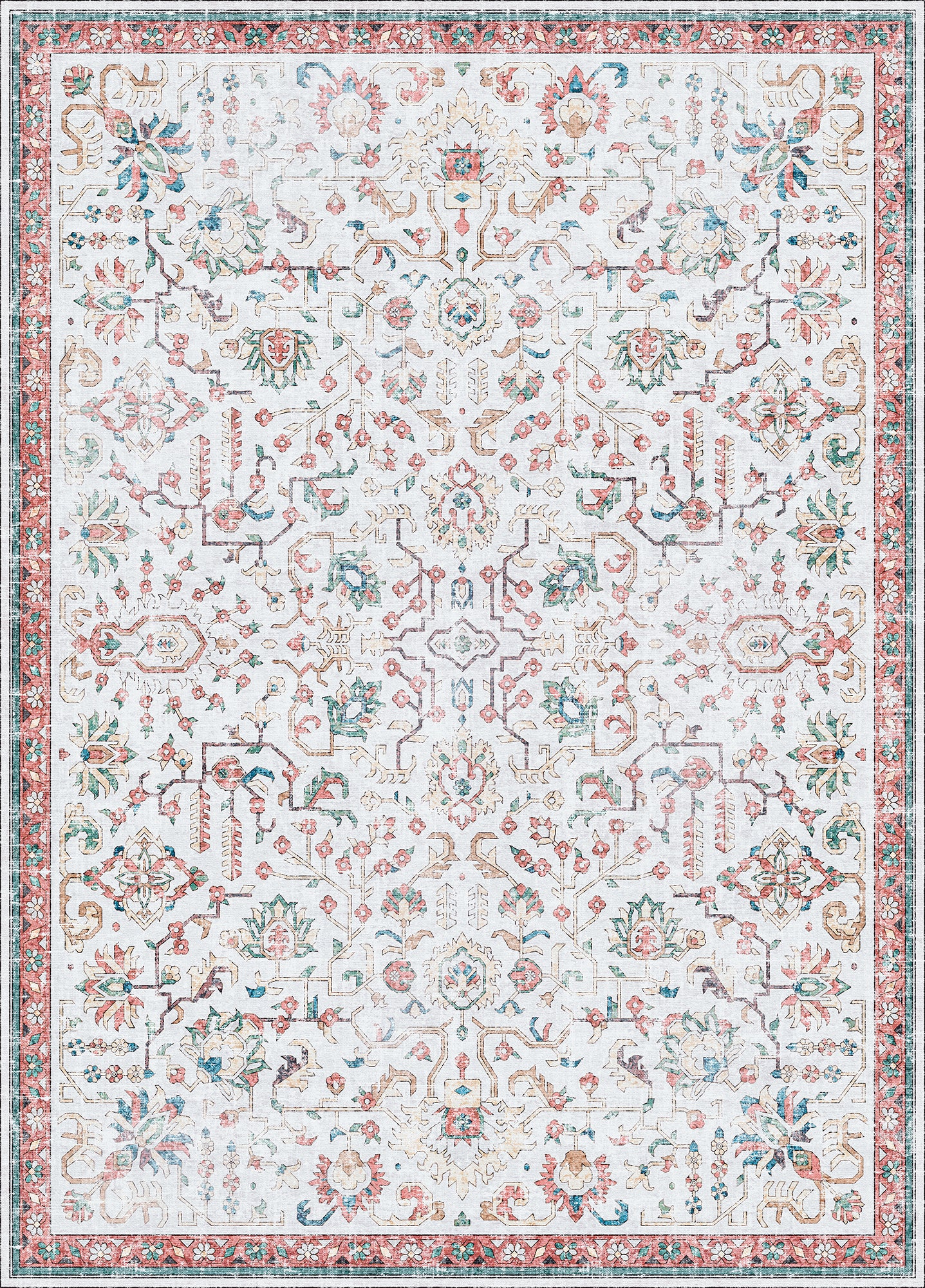 Comicomi 5x7 white rug parvin red
