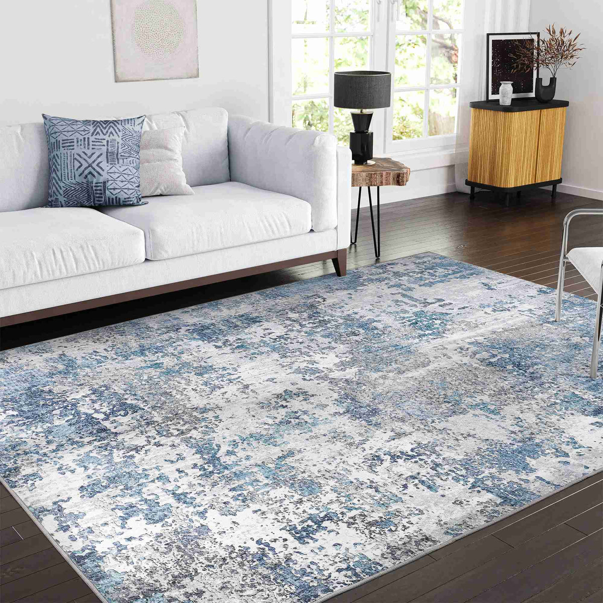 Mini Blue Rug Simplify Space with Washable Rugs: Area Rug 8x10 Blue for Living Room