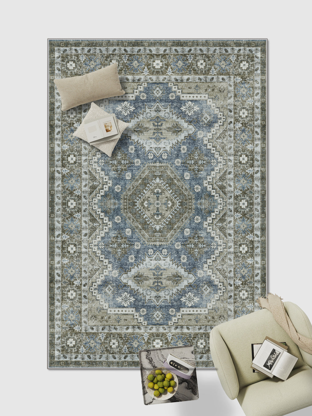 Tierra Patina Machine Washable Rug: Vintage Charm Meets Modern Ease ...